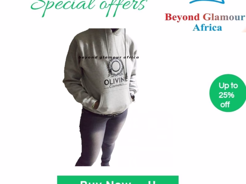 A grey printed hooded fleece very fashionable to have