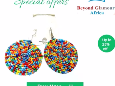 Ladies African maassi beaded earrings