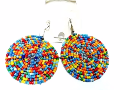 Ladies African maassi beaded earrings