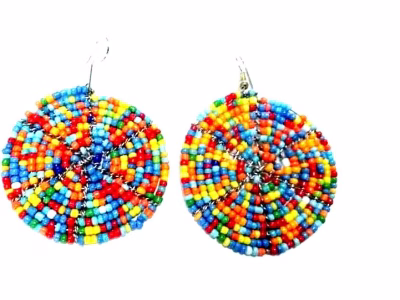 Ladies African maassi beaded earrings