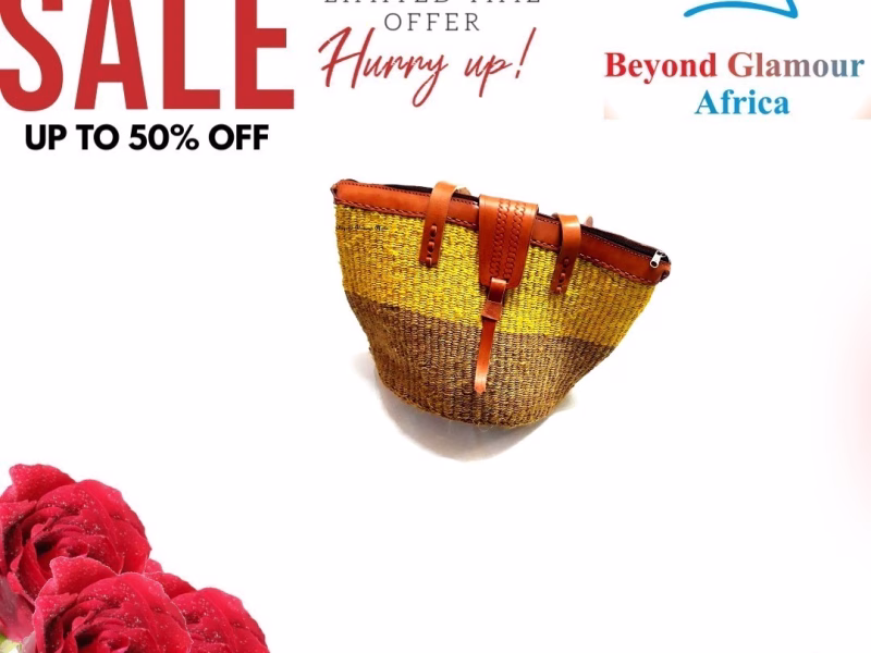 Women's yellow medium sisal kyondo very fashionable to have