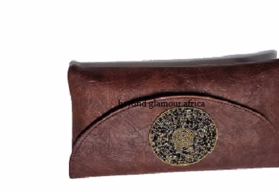 Ladies brown leather clutch bag very fashionable to have
