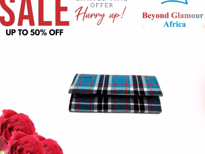 Ladies blue maasai clutch bag