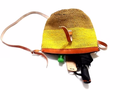 Women's yellow medium sisal kyondo very fashionable to have