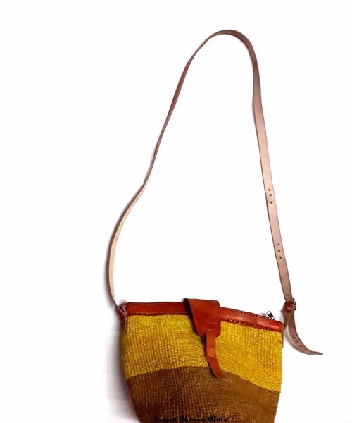 Women's yellow medium sisal kyondo very fashionable to have