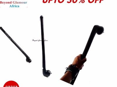 Men's black wooden rungu very fashionable to have.