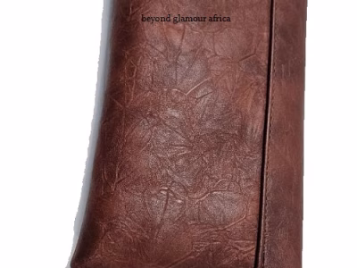 Ladies brown leather clutch bag very fashionable to have