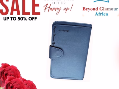 Women blue leather wallet very fashionable
