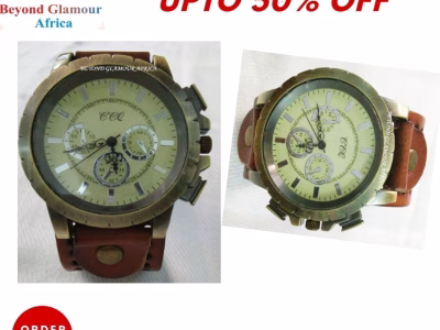Men's brown vintage watch