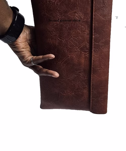 Ladies brown leather clutch bag very fashionable to have