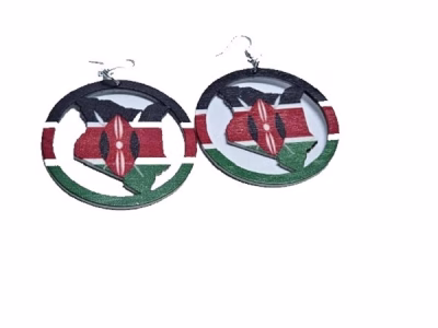 A Kenyan earrings and matching scarf combo