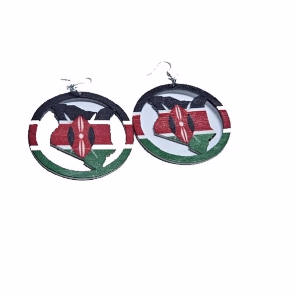 A Kenyan earrings and matching scarf combo