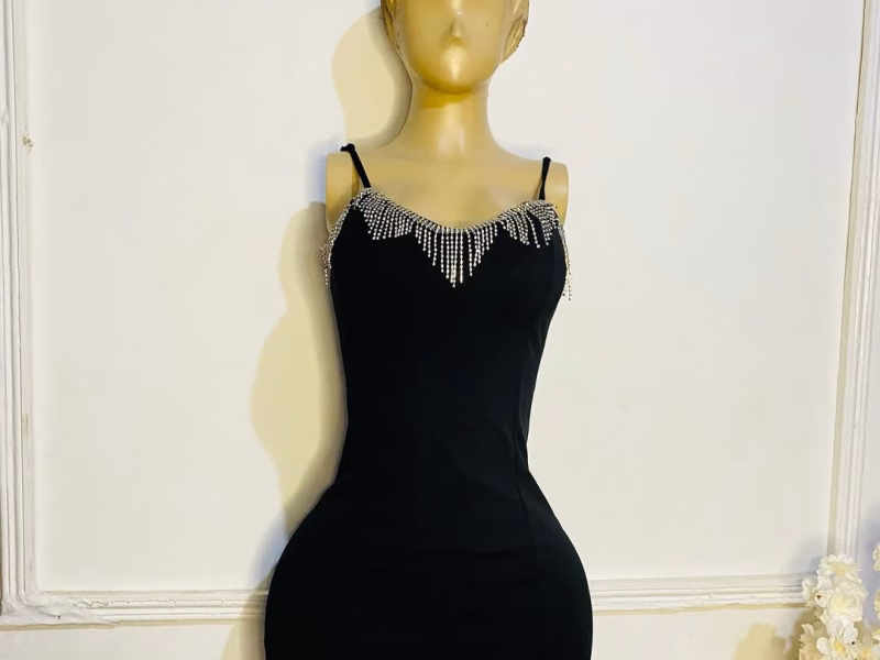 Black dress with diamonds Sizes 6-8-10