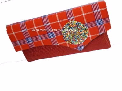 Woman's maasai jute clutch bag