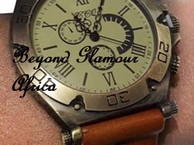 Men's brown vintage watch
