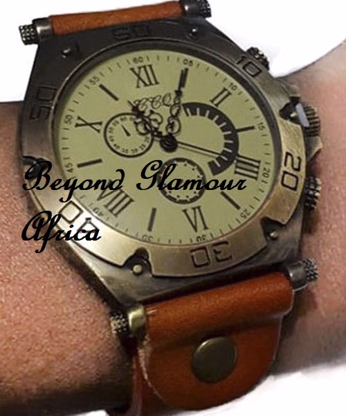 Men's brown vintage watch
