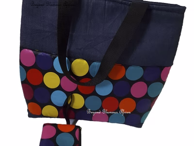 Women's multi colored denim hand bag