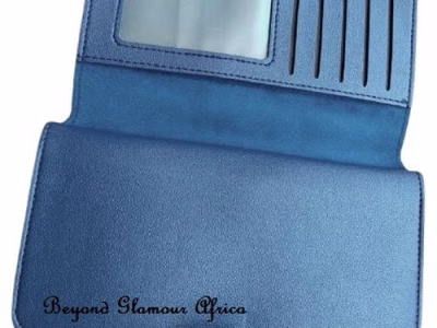 Women blue leather wallet very fashionable