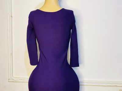 Purple ribbed dress Sizes 6-8-10