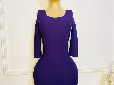 Purple ribbed dress Sizes 6-8-10