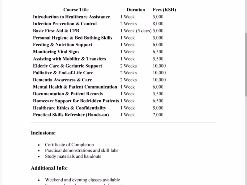Short courses