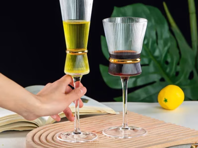 Elegant Crystal Wine Glass and Champagne Glass Flutes
