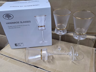 Elegant Crystal Wine Glass and Champagne Glass Flutes