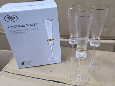 Elegant Crystal Wine Glass and Champagne Glass Flutes