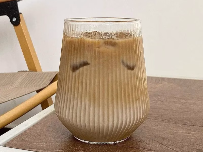 Custom Striped Borosilicate Glass cup.High Temperature Transparent glass cup.