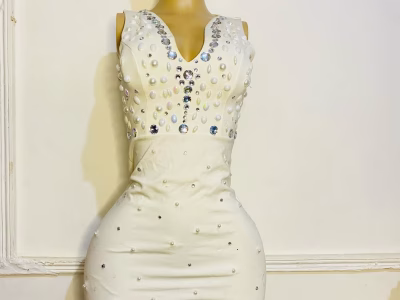 White pearl dress Sizes 4-6-8