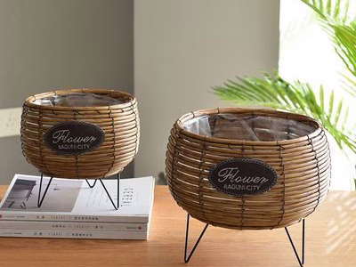 Rattan planter baskets