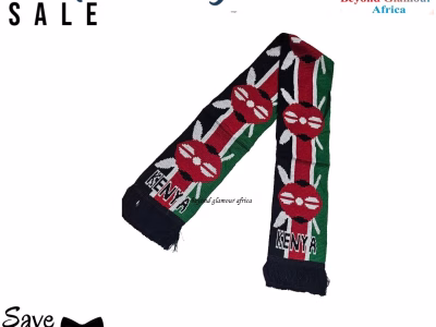 A knitted Kenyan scarf very fashionable to have