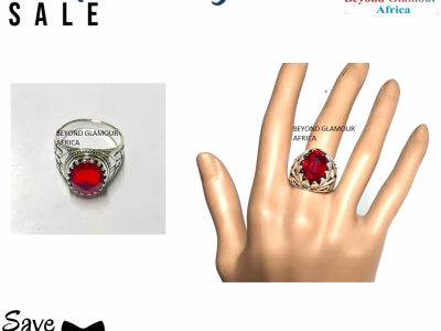 Men's red silver ring very fashionable to have