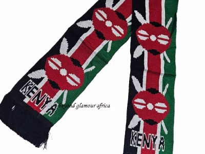 A knitted Kenyan scarf very fashionable to have
