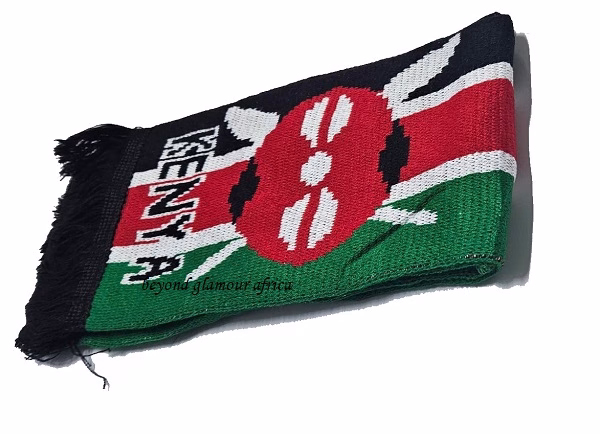 A knitted Kenyan scarf very fashionable to have