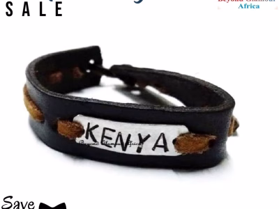 A brown leather bracelet