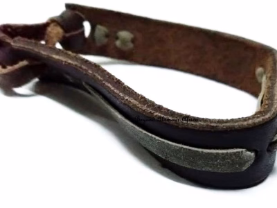 A brown leather bracelet