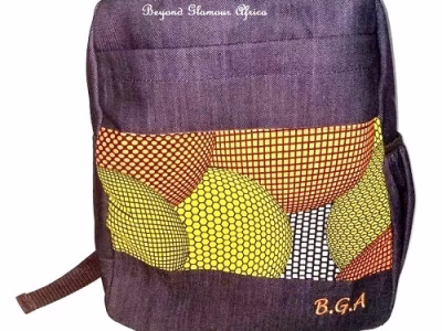 Denim Ankara bag pack very fashionable to have
