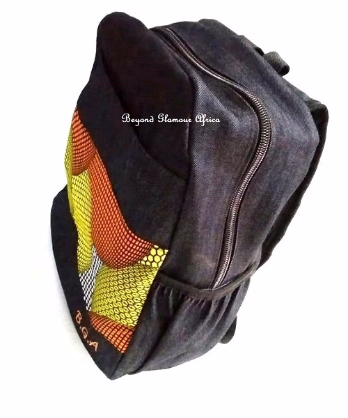 Denim Ankara bag pack very fashionable to have