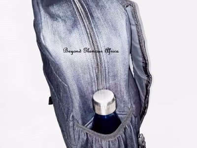 Denim Ankara bag pack very fashionable to have
