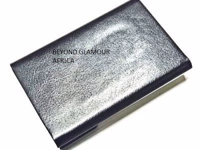 A black leather cardholder