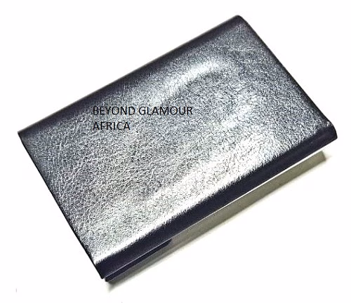 A black leather cardholder