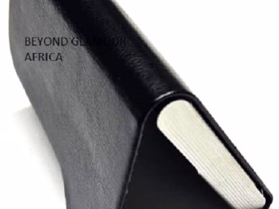 A black leather cardholder