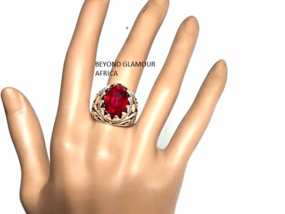Men's red silver ring very fashionable to have