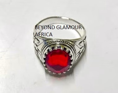 Men's red silver ring very fashionable to have