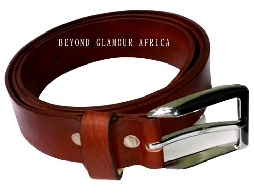 Men's brown leather belt