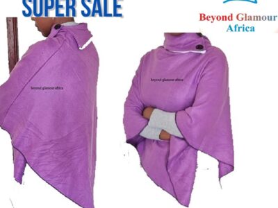 Ladies purple poncho very fashionable and durable to have.