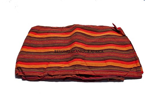 A brown orange maasai shuka very fashionable to have