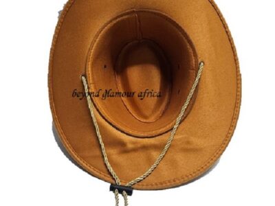 An orange cowboy hat very fashionable to have
