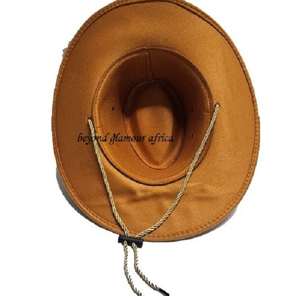 An orange cowboy hat very fashionable to have